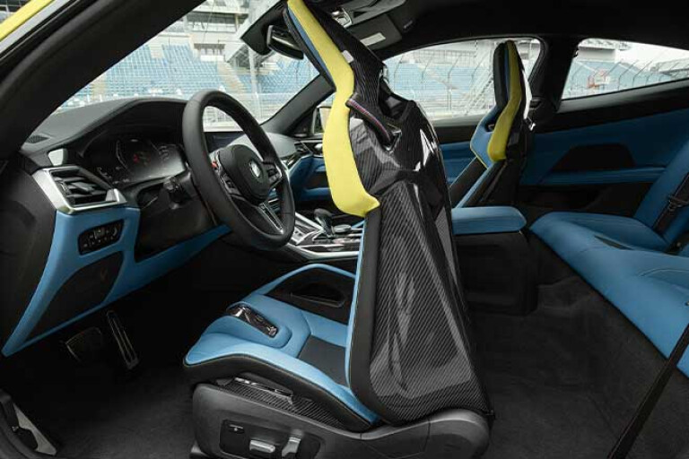 Carbon bucket seats in the 2021 BMW M4 Competition save 9.6 kilograms.