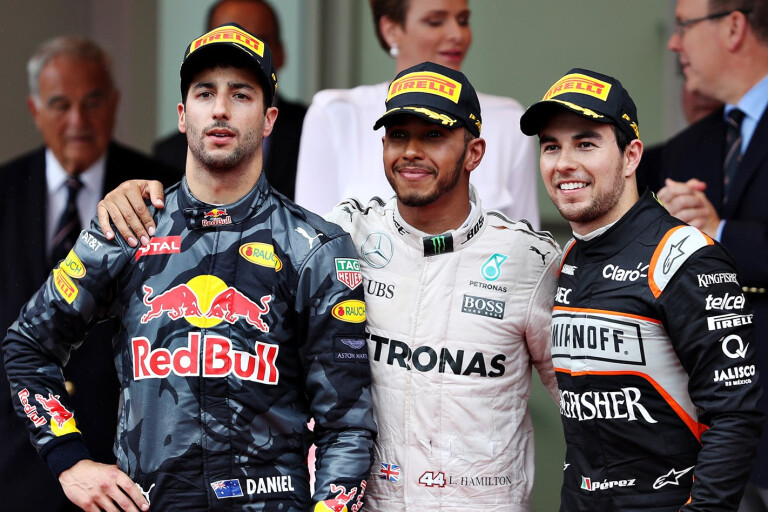 Daniel Ricciardo with Lewis Hamilton Monaco F1 Grand Prix