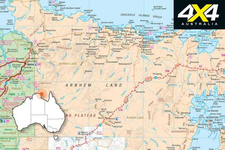 Arnhem Land NT 4 X 4 Travel Guide Map Location Jpg