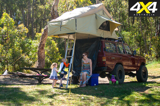 Family and LC60 camper