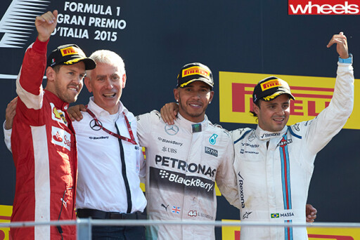 Monza -Italy -F1-podium -Lewis -Hamilton -wins