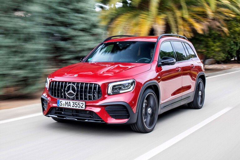 Mercedes-Benz GLB driving on road