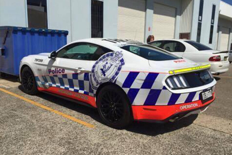Ford Mustang arrives as highway patrol car