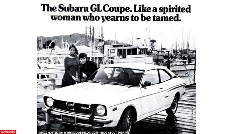 Subaru GL Coupe sexist car ad