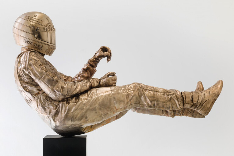 Life-size bronze statue of Ayrton Senna celebrates racing legend