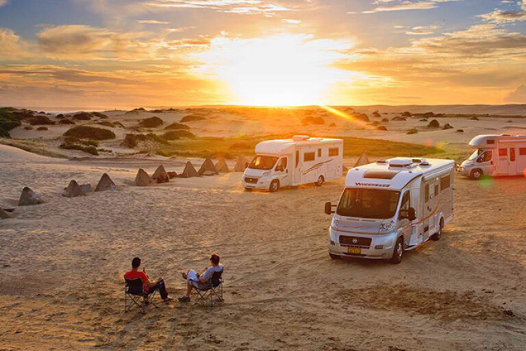 Caravans in Desert