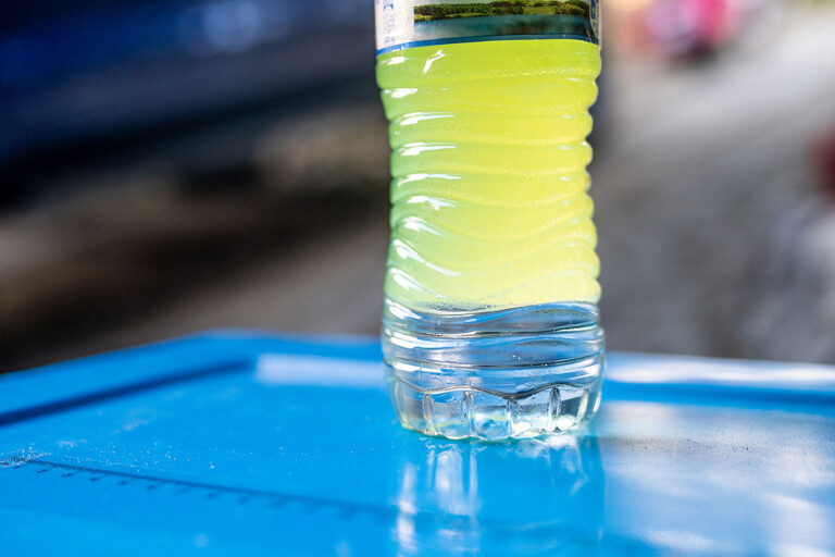 water bottle petrol test