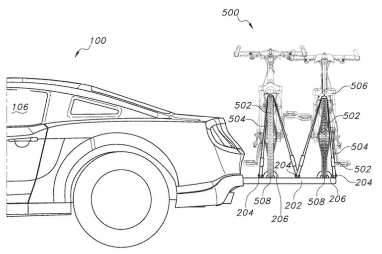 Ford patents fully retractable car bike carrier