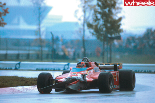 Gilles Villeneuve racing wet
