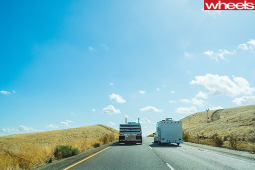 Trucks -driving -on -highway
