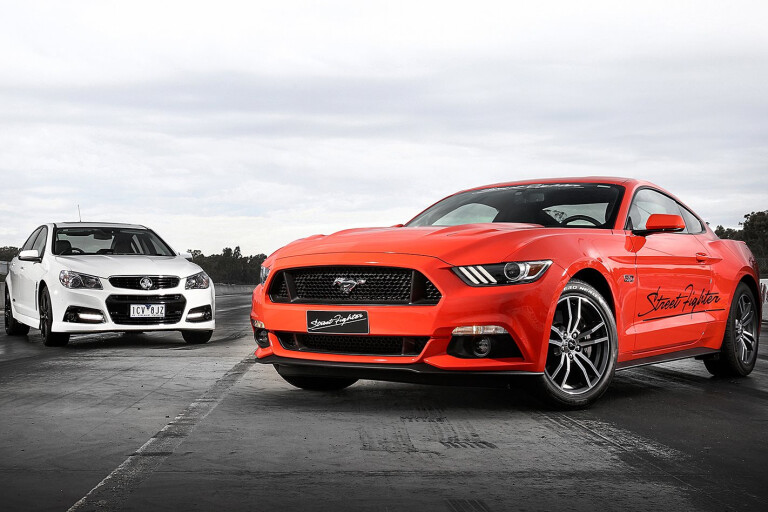 Mustang GT vs Commodore SS V Redline