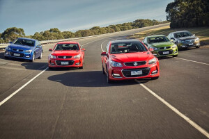 Holden Commodores driving around proving ground