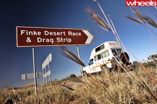 Finke -Desert -Race -and -drag -strip -sign