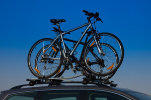 Bikes on car roof racks