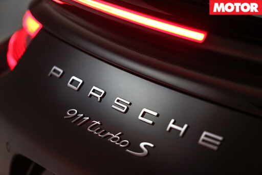Porsche 911 turbo s rear badge