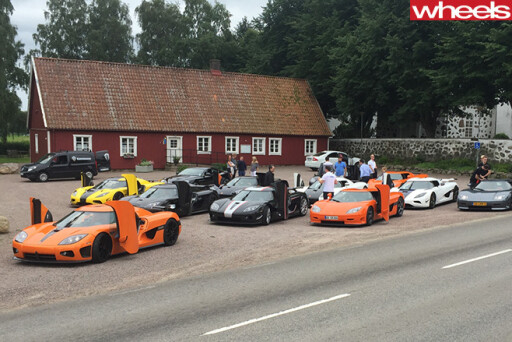 Koenigsegg -supercars -owners -tour -parked