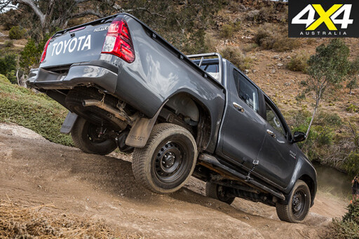 Toyota Hilux driving downhill