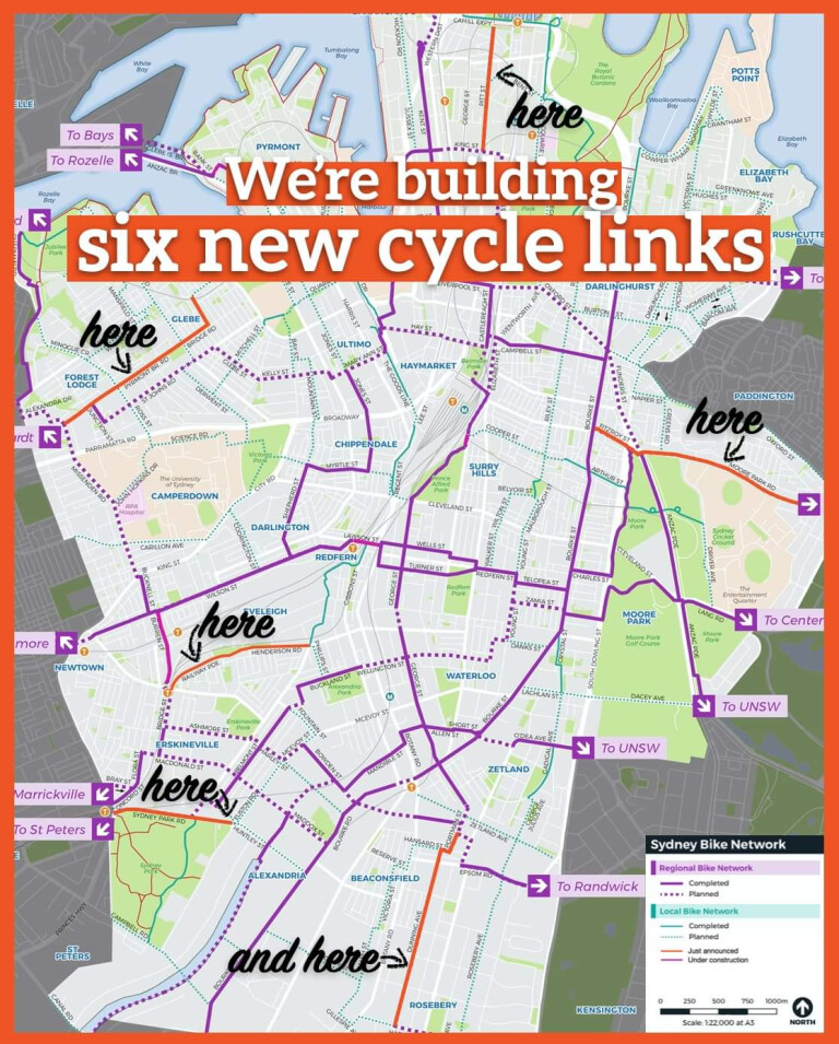 Sydney cycle links 2020
