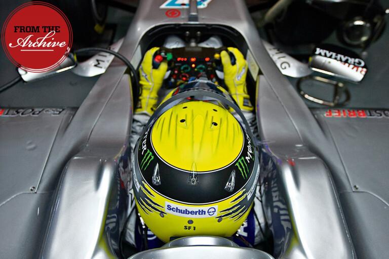 Nico Rosberg in a Formula One car
