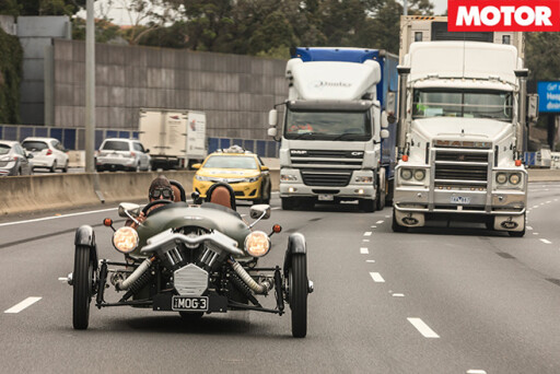 Driving the Morgan on the highway