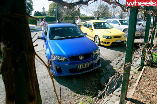 Holden -Commodore -Chrysler -300-and -FPV-GT-parked