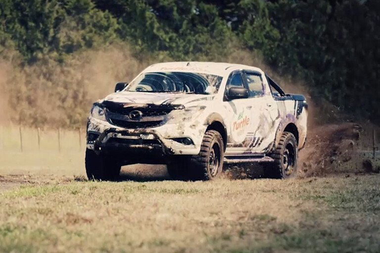 Mad Mike Whiddett thrashes his Mazda BT-50 for Turtle Wax
