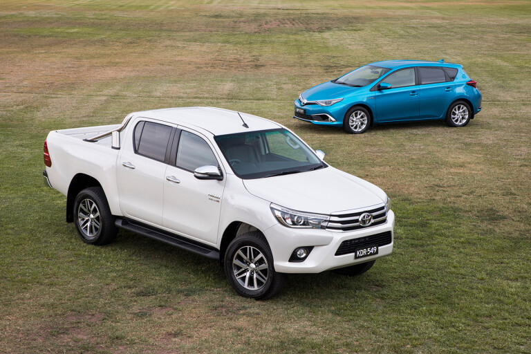 Toyota Hilux and Corolla