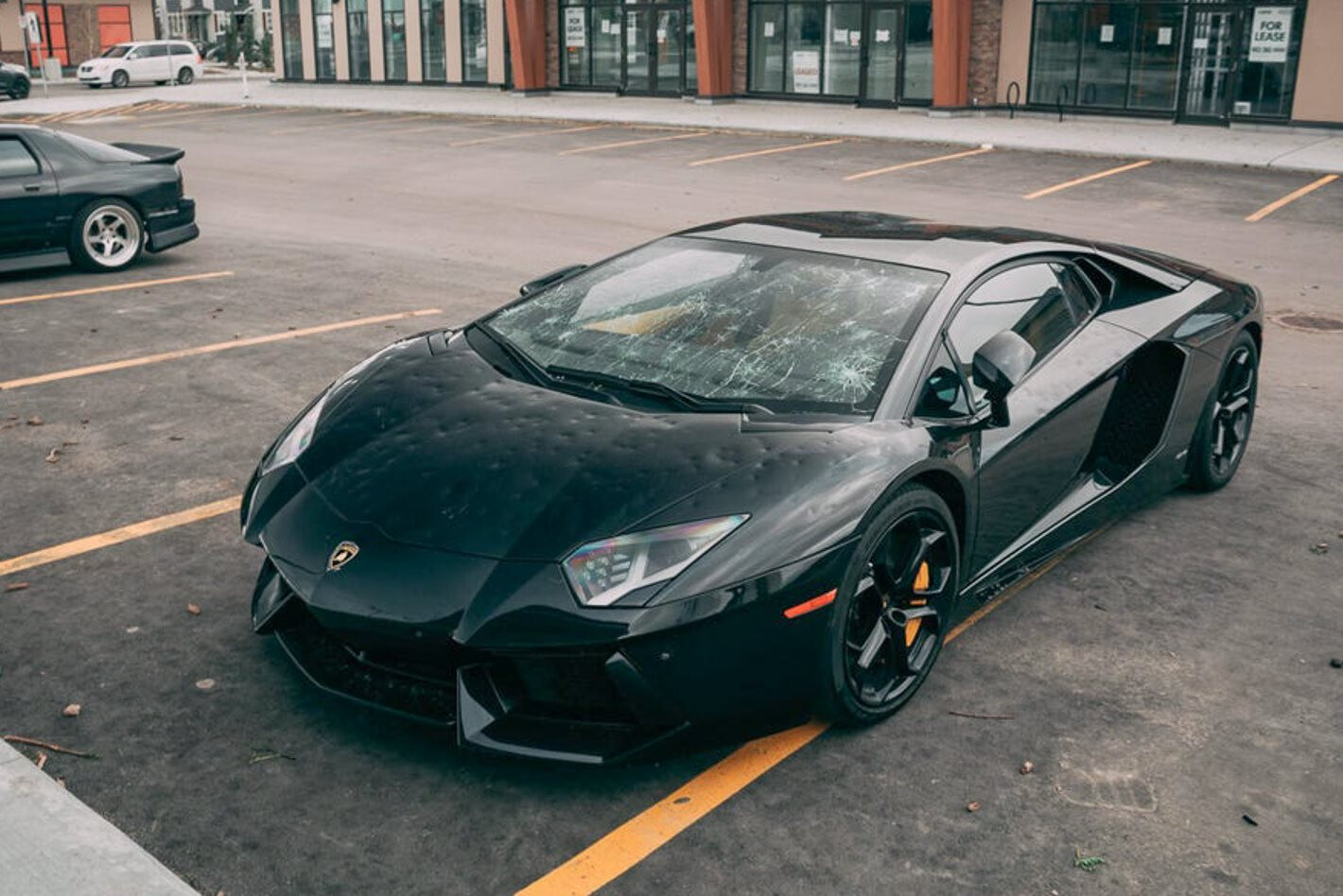 Lamborghini Aventador Bears Full Brunt Of Massive Hailstorm