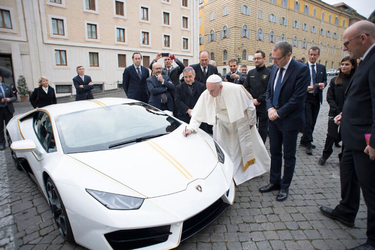 Pope Francis with Lamborghini