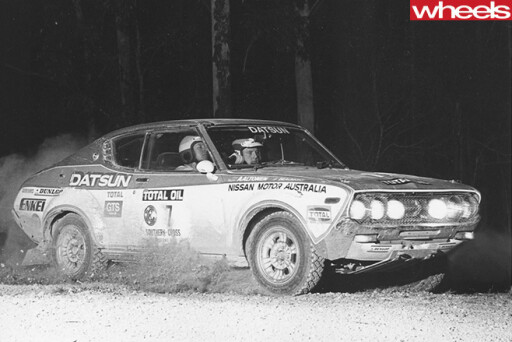 Rauno -Aaltonen -racing -Datsun -rally -car