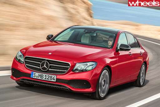 Mercedes -E-Class -Red -Front -driving