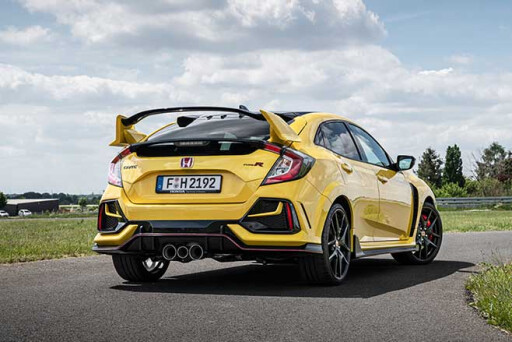 Honda Civic Type R Limited Edition with Sunlight Yellow paint.
