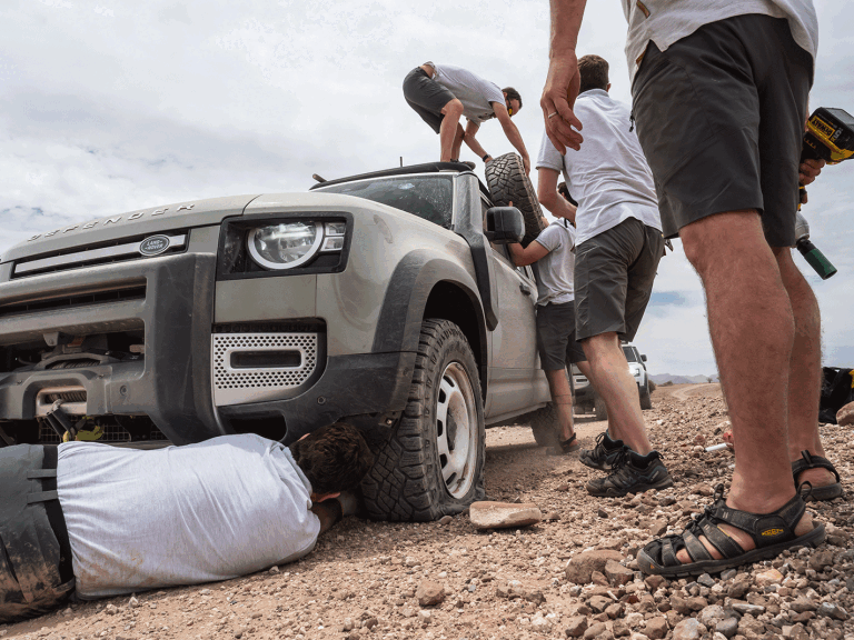 Land Rover Defender Flat Tyre