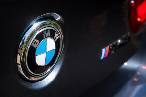 BMW badge on rear of car