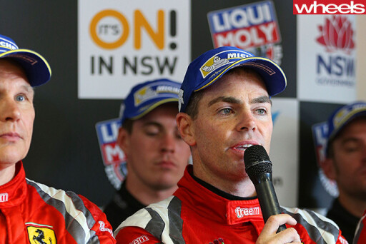 Lownes -V8-Supercars -talking -into -microphone