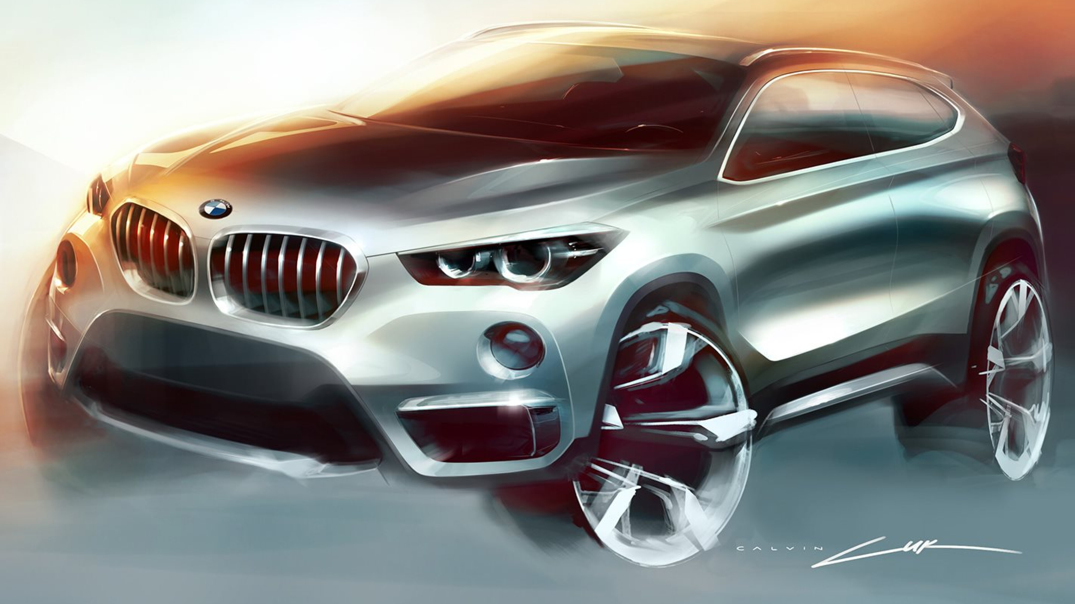 This is the painting sketch of color car. The car is concept sketch with  dynamics lines create markers on the paper. Stock Illustration | Adobe Stock