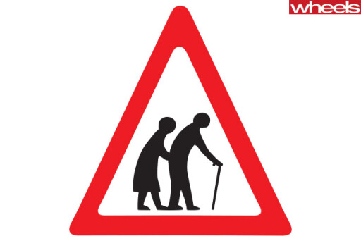 Elderly -people -walking -sign