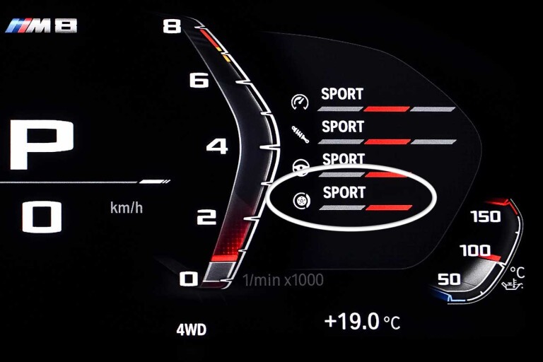 2020 BMW M8 adjustable braking modes