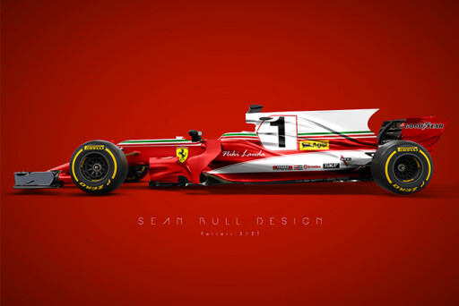 Niki Lauda Ferrari livery on modern f1 car