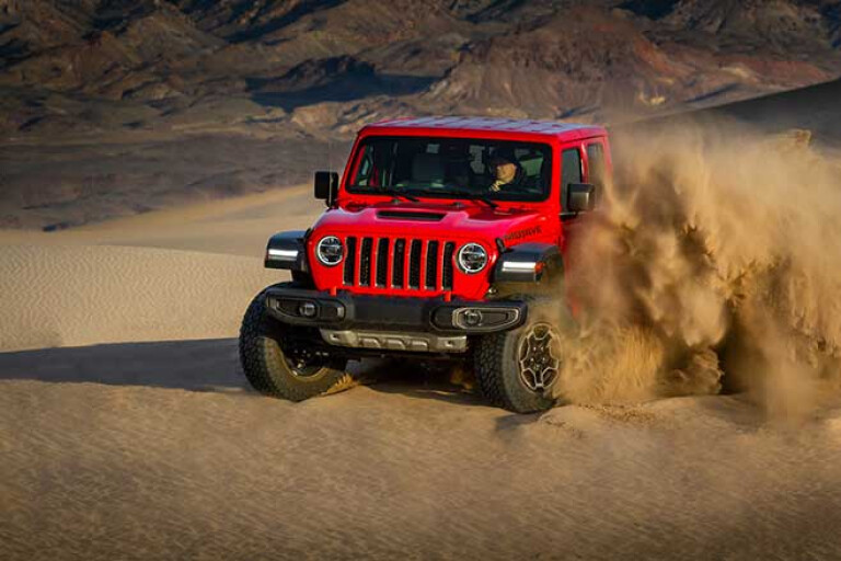 Jeep Gladiator Mojave sand driving