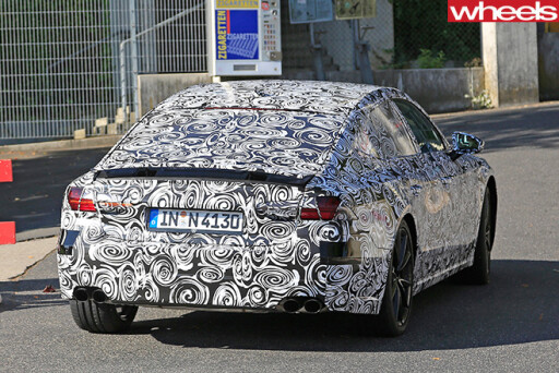 Audi -S7-spy -pic -driving -rear