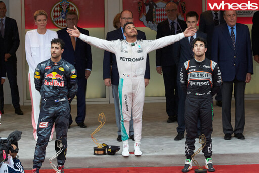 Lewis -Hamilton -and -Daniel -Ricciardo -Monaco -F1-Grand -Prix -podium