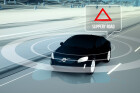 Autonomous Car Assessing Slippery Road Jpg