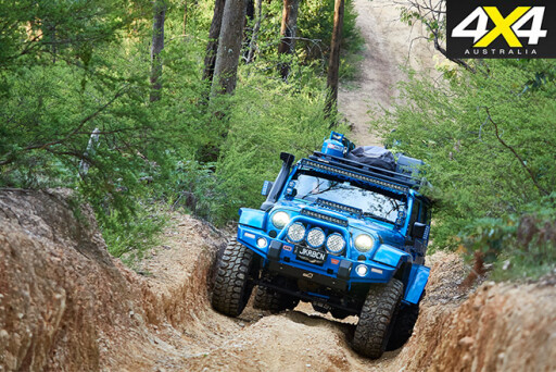 Custom Jeep Wrangler JKU Rubicon uphill driving