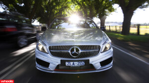 Review: Mercedes, A250, Golf GTi, BMW, Audi, Wheels magazine, new, fast