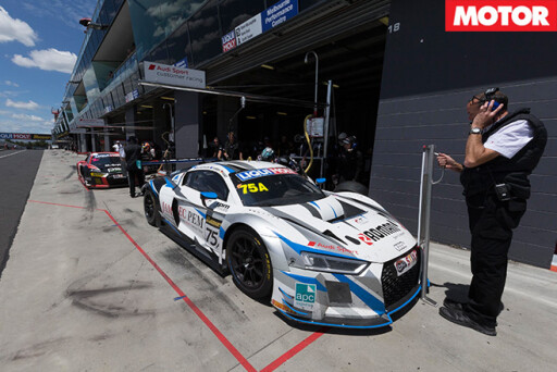 R8 GT3 LMS car in pits