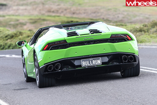 Lamborghini -Huracan -Spyder -driving -rear