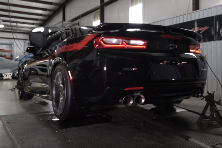Hennessey Exorcist Camaro ZL1 flexes on the dyno