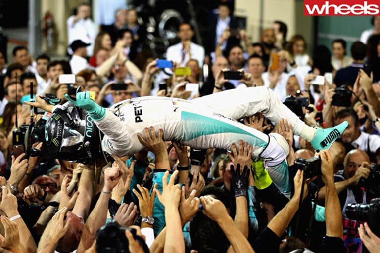 Abu Dhabi 2016 Formula 1 champion crowdsurfing