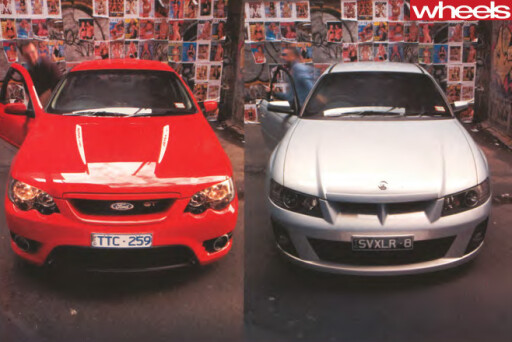 FPV-GT-vs -HSV-Clubsport -R8-parked